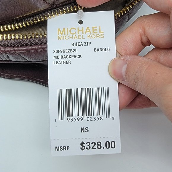 Michael Kors Rhea Zip Medium Backpack Merlot Quilted main image 8